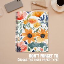 Aquarelle Carnet floral spiral