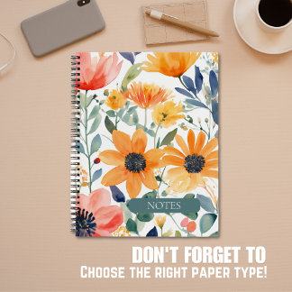 Aquarelle Carnet floral spiral