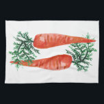 Aquarelle carottes serviette de cuisine<br><div class="desc">Décorez votre cuisine avec cette serviette de plat de carottes amusante. Fait un grand ménage ou un cadeau mariage! Vous pouvez le customiser et ajouter du texte. Consultez ma boutique pour plus de couleurs et de motifs !</div>