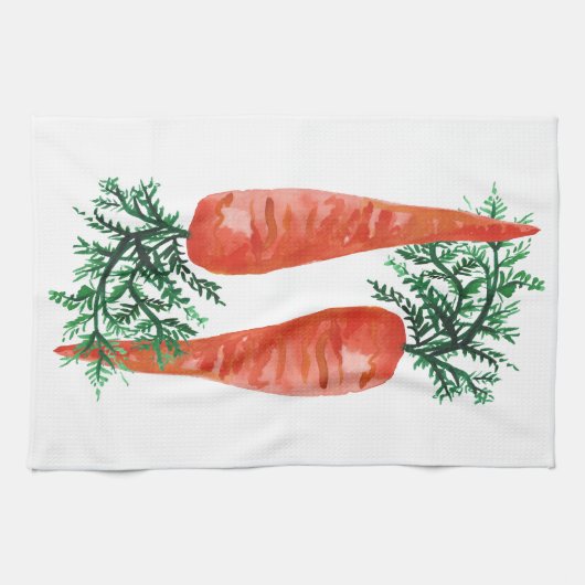 Aquarelle carottes serviette de cuisine (Horizontal)
