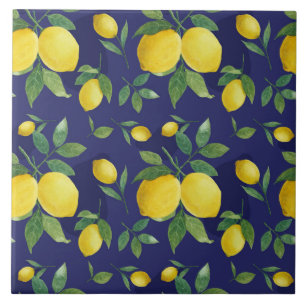 Aquarelle Carreaux de Motif citron italien