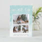 Aquarelle | Carte de collage photo de vacances (Debout devant)