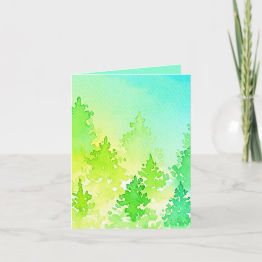 Aquarelle Carte de remerciements Arbres (Devant)