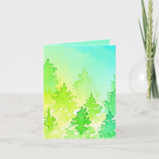 Aquarelle Carte de remerciements Arbres