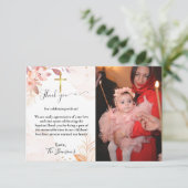 aquarelle carte de remerciements de baptême floral (Debout devant)