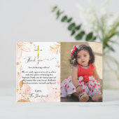 aquarelle carte de remerciements de baptême floral (Debout devant)