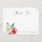 Aquarelle Carte de remerciements d'écriture floral (Devant / Derrière)