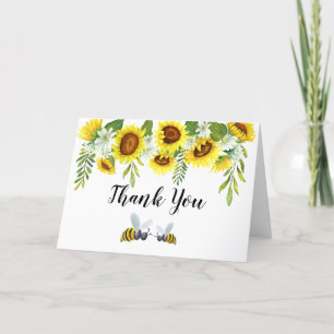 Aquarelle Carte de remerciements des tournesols et