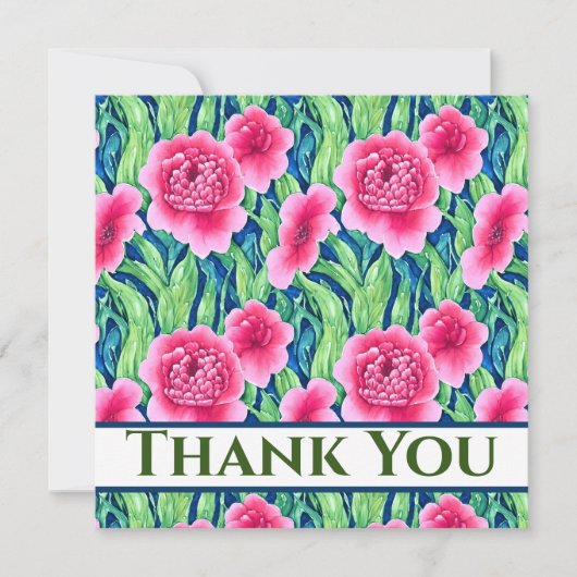 Aquarelle Carte de remerciements florale (Devant)