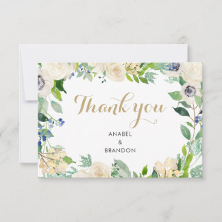 Aquarelle Carte de remerciements Florale