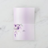 Aquarelle Carte de remerciements Florale pourpre (Intérieur)