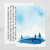 Aquarelle Carte de remerciements funéraire artisan (Devant / Derrière)