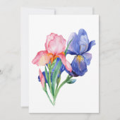 Aquarelle Carte de remerciements Iris. (Devant)