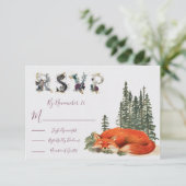 Aquarelle Carte de réponse du Mariage de renard Wo (Debout devant)