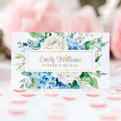 Aquarelle Carte de visite bleu et blanc