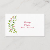 Aquarelle Carte de visite de Berry rose (Dos)