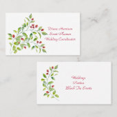 Aquarelle Carte de visite de Berry rose (Devant / Derrière)