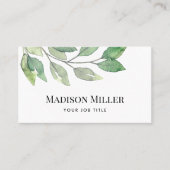 Aquarelle Carte de visite de verdure (Devant)