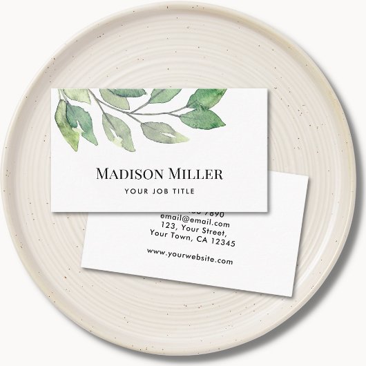 Aquarelle Carte de visite de verdure