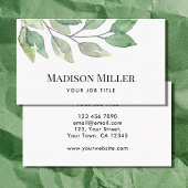 Aquarelle Carte de visite de verdure