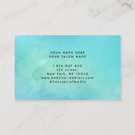 Aquarelle Carte de visite Turquoise (Dos)