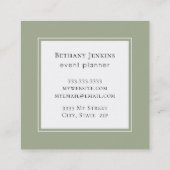 Aquarelle Carte de visite vert minimal (Dos)