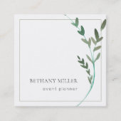 Aquarelle Carte de visite vert minimal (Devant)