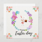 aquarelle Carte de voeux de Pâques design (Devant / Derrière)