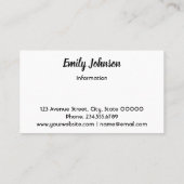 Aquarelle, carte personnelle (Dos)