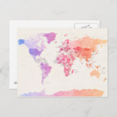 Aquarelle Carte politique du monde (Devant / Derrière)