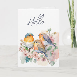 Aquarelle Carte pour notes Bluebirds