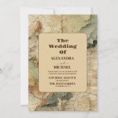 Aquarelle Carte Vintage Mariage de voyage (Devant)