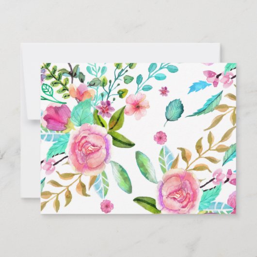 Aquarelle Cartes pour notes floraux (Dos)