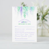 Aquarelle cascade mariage violet bleu vert RSVP (Debout devant)