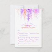 Aquarelle cascade mariage violet orange rose RSVP (Devant)