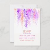 Aquarelle cascade mariage violet orange rose RSVP (Dos)