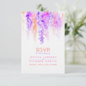 Aquarelle cascade violet mariage orange RSVP (Debout devant)