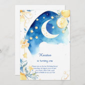 Aquarelle céleste Invitation d'anniversaire (Devant / Derrière)