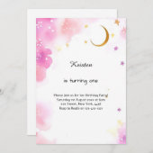 Aquarelle céleste Invitation d'anniversaire (Devant / Derrière)