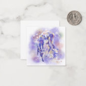 Aquarelle Cerf avec or Faux | Carte de note (Devant/Arrière en situation)