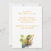 Aquarelle Chameleon - Carte d'invitation d'anniver (Dos)