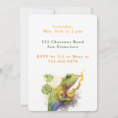 Aquarelle Chameleon - Carte d'invitation d'anniver (Dos)