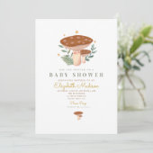 Aquarelle champignons Baby shower Invitation (Debout devant)