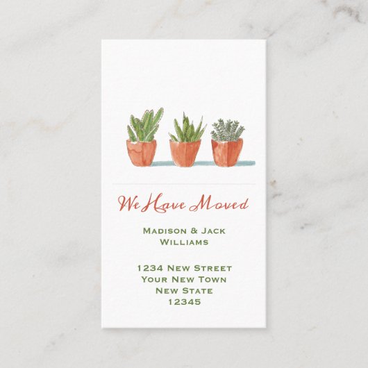 Aquarelle Changement d'adresse | Faire-part de dép (Devant)