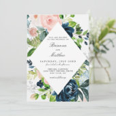 Aquarelle charmée Faire-part de mariage florale (Debout devant)