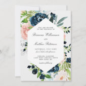 Aquarelle charmée Faire-part de mariage florale (Devant)