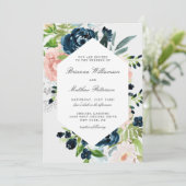 Aquarelle charmée Faire-part de mariage florale (Debout devant)