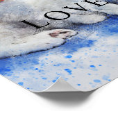 Aquarelle Chat & Chien Bureau Décor Matte Poster (Coin)