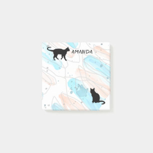 aquarelle chat design personnalisé post-it note