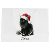Aquarelle Chat noir dans le sac cadeau Festive San (Dos)